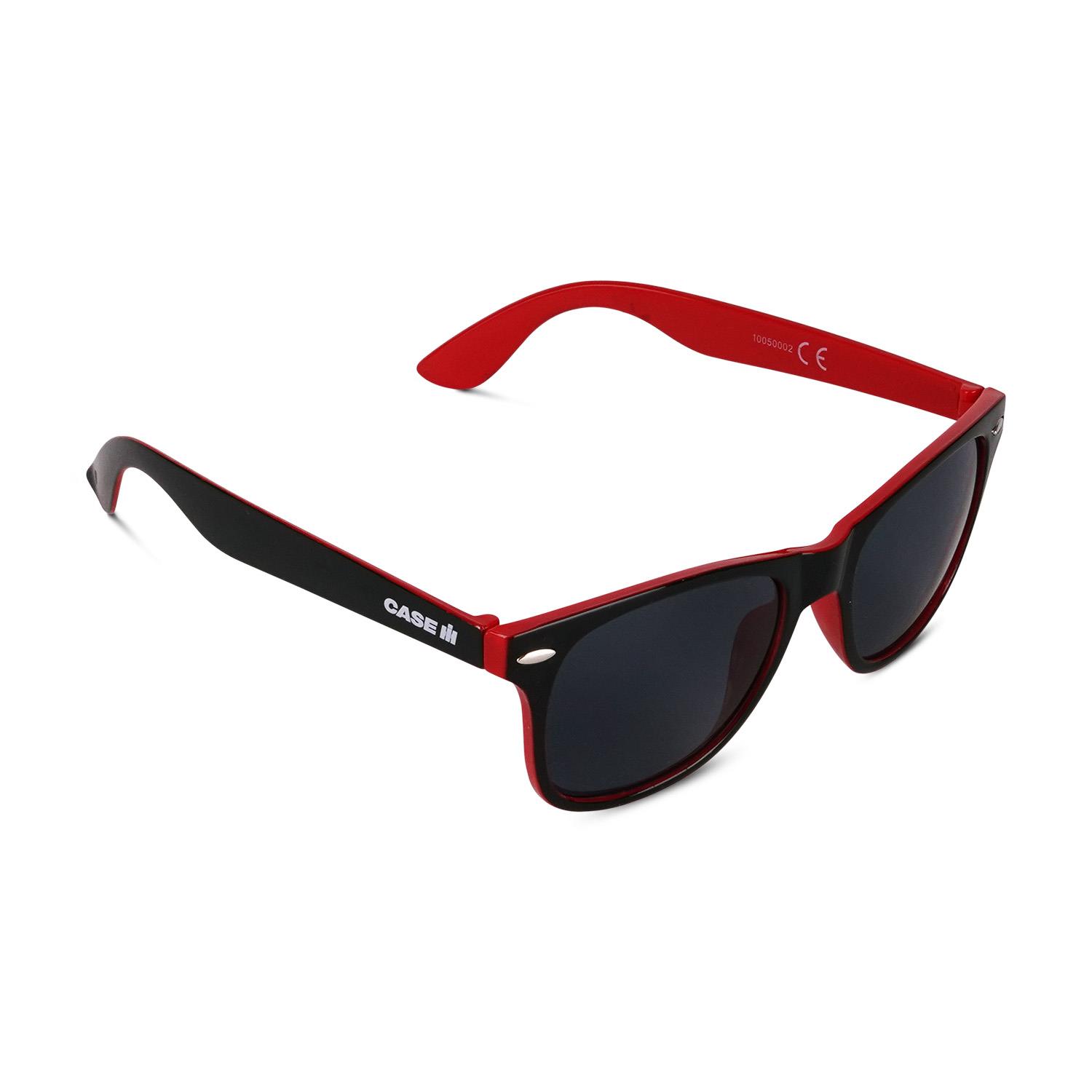 Sonnenbrille, schwarz / rot