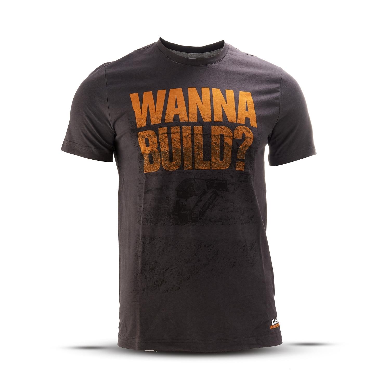 T-Shirt "Wanna Build?", grau, (Herren), Größe S