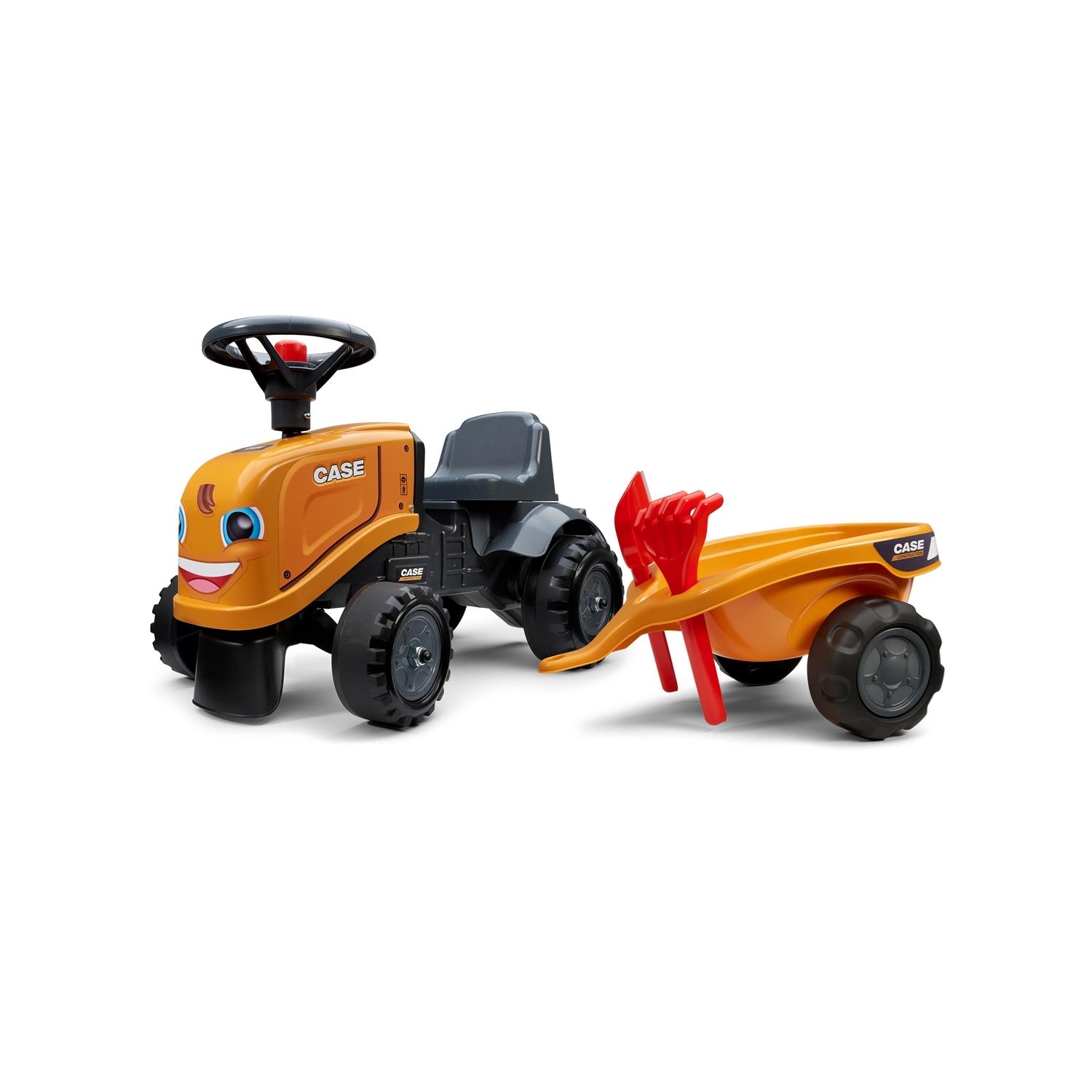 Aufsitz-Radlader mit Anhänger, Schaufel und Harke