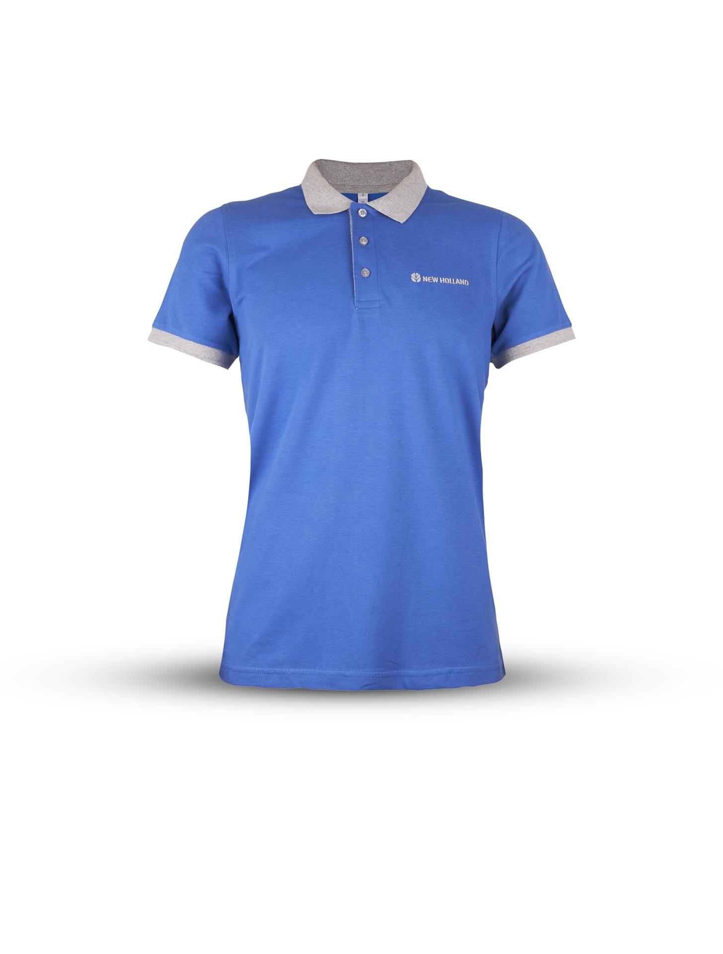Polo-Shirt, blau/grau, Herren, Größe S