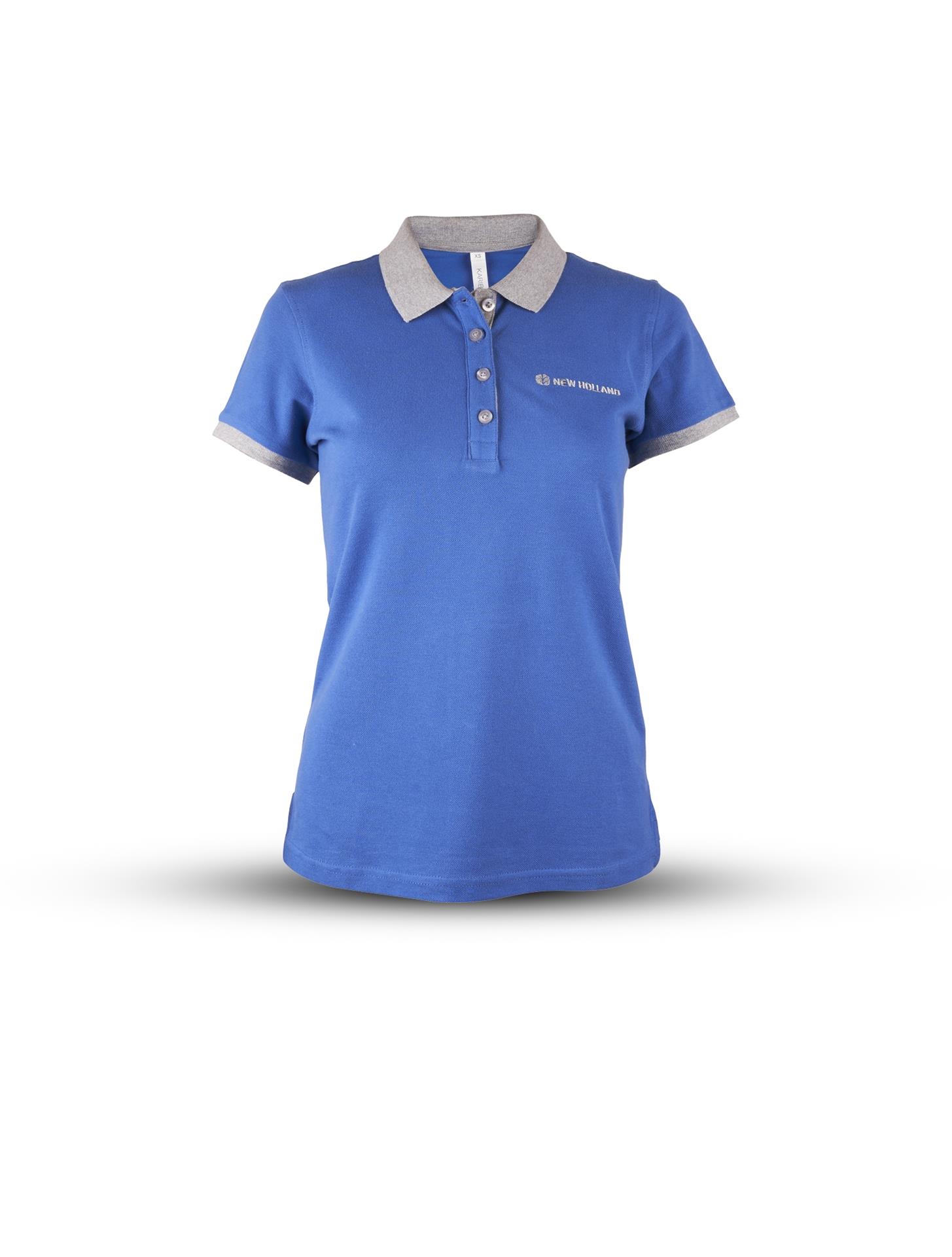 Polo-Shirt, blau/grau (Damen), Größe 2XL