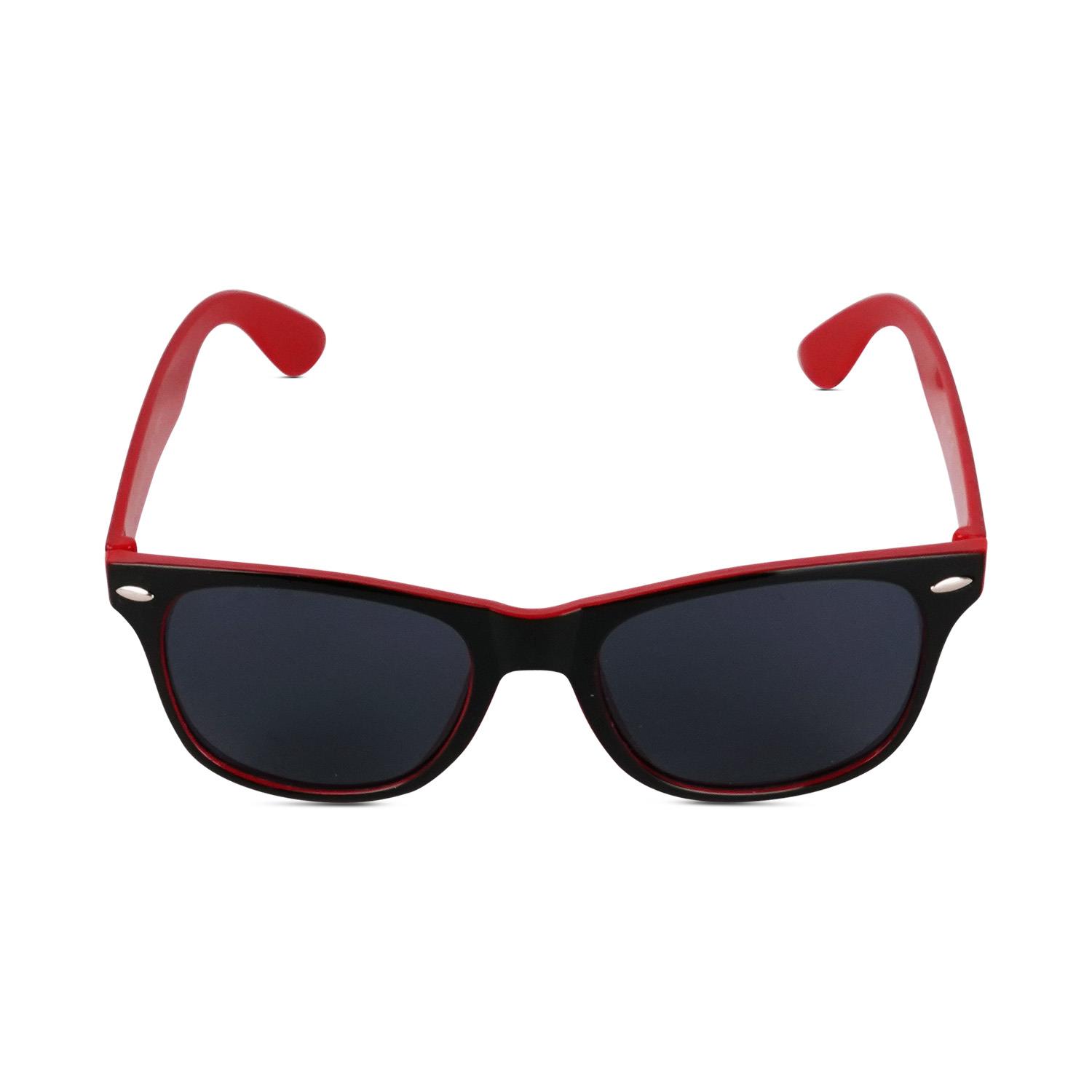 Sonnenbrille, schwarz / rot